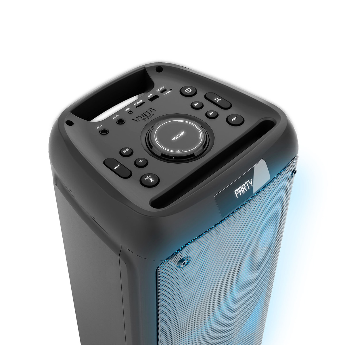Altavoz portátil Vieta Pro Party 110, 150W, hasta 10 h de batería, Bluetooth 5.3, luces LED, Auracast y micrófono Negro-3