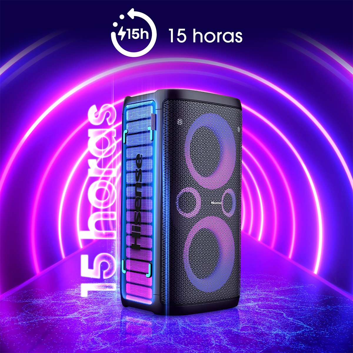 Altavoz portátil alta potencia Hisense Party Storm 300W, Bluetooth Negro / Verde-3