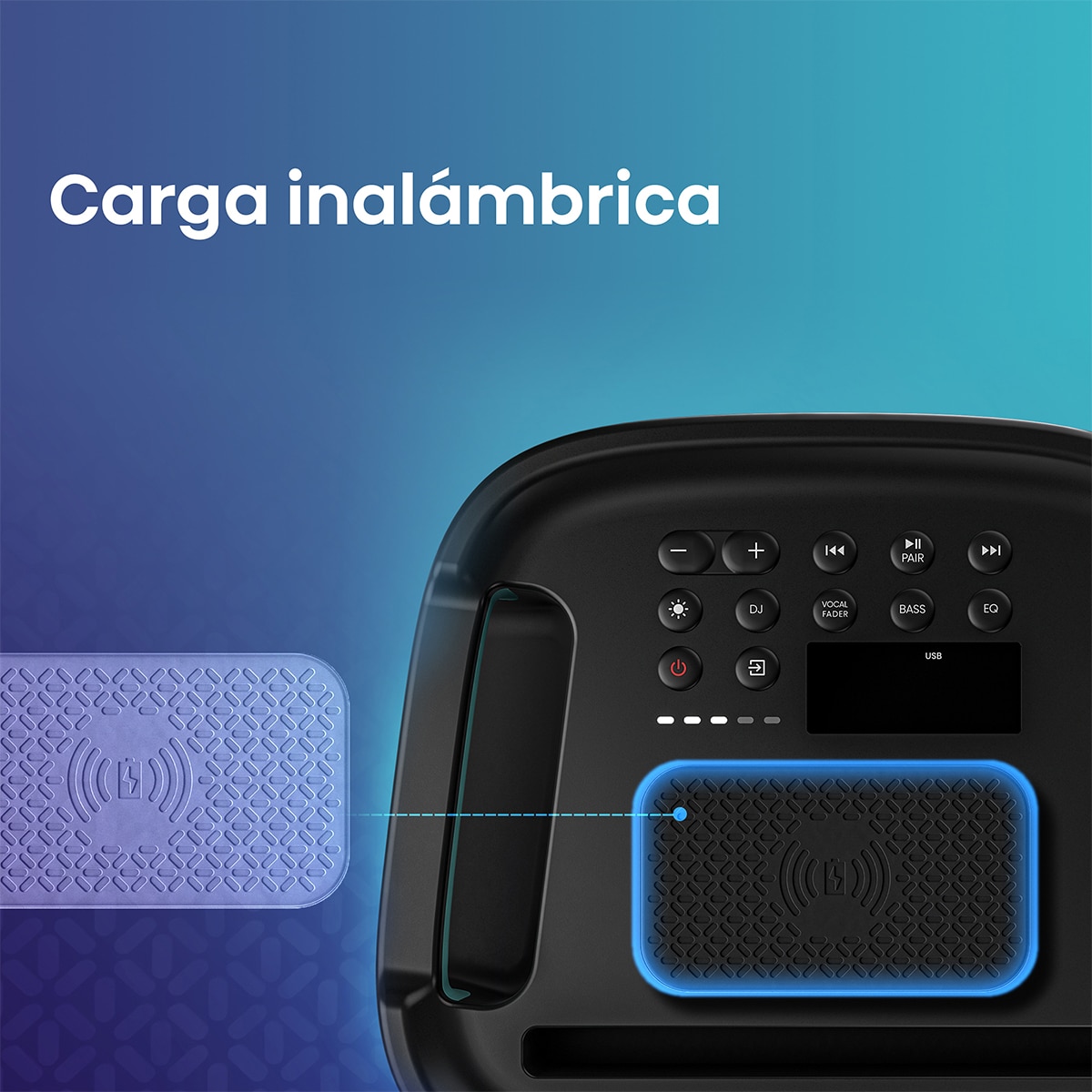 Altavoz portátil alta potencia Hisense Party Storm 300W, Bluetooth Negro / Verde-8