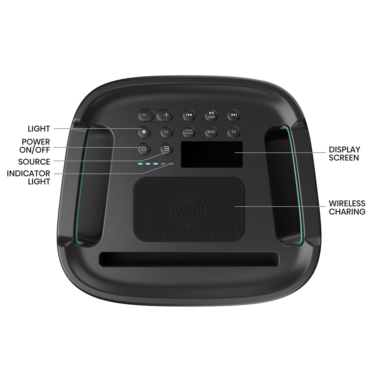 Altavoz portátil alta potencia Hisense Party Storm 300W, Bluetooth Negro / Verde-10