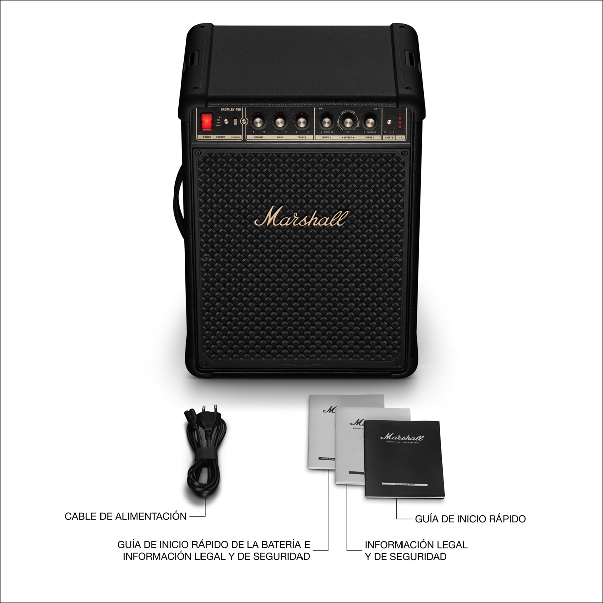 Altavoz gran potencia Marshall Bromley 450 Negro & Latón - Negro Negro-12