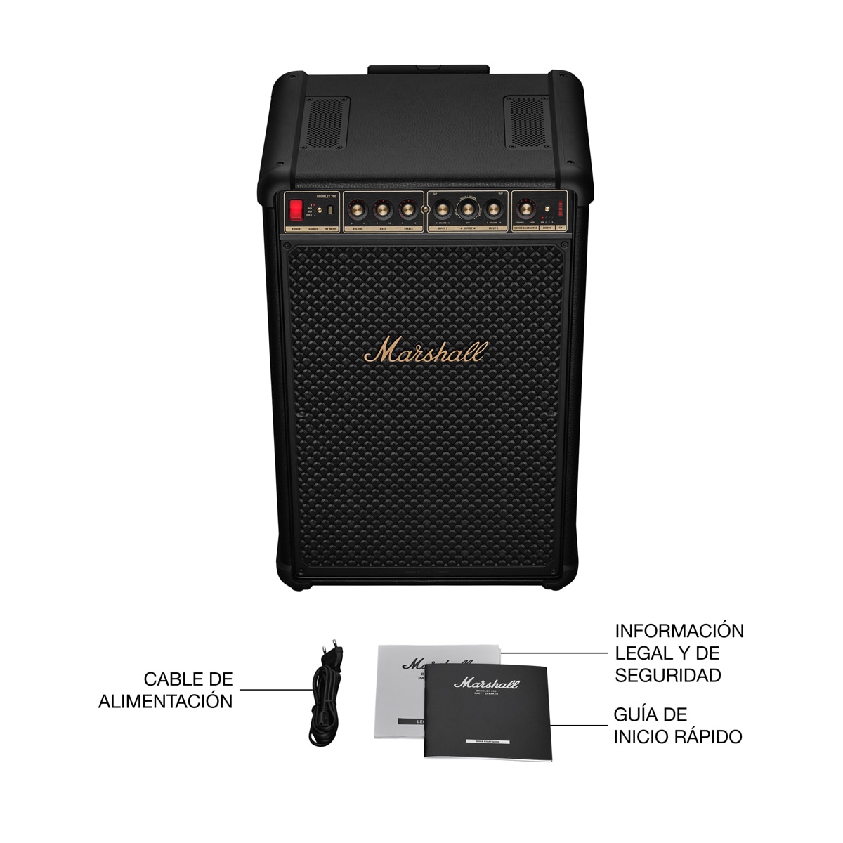 Altavoz gran potencia Marshall Bromley 750 Negro & Latón Negro-10