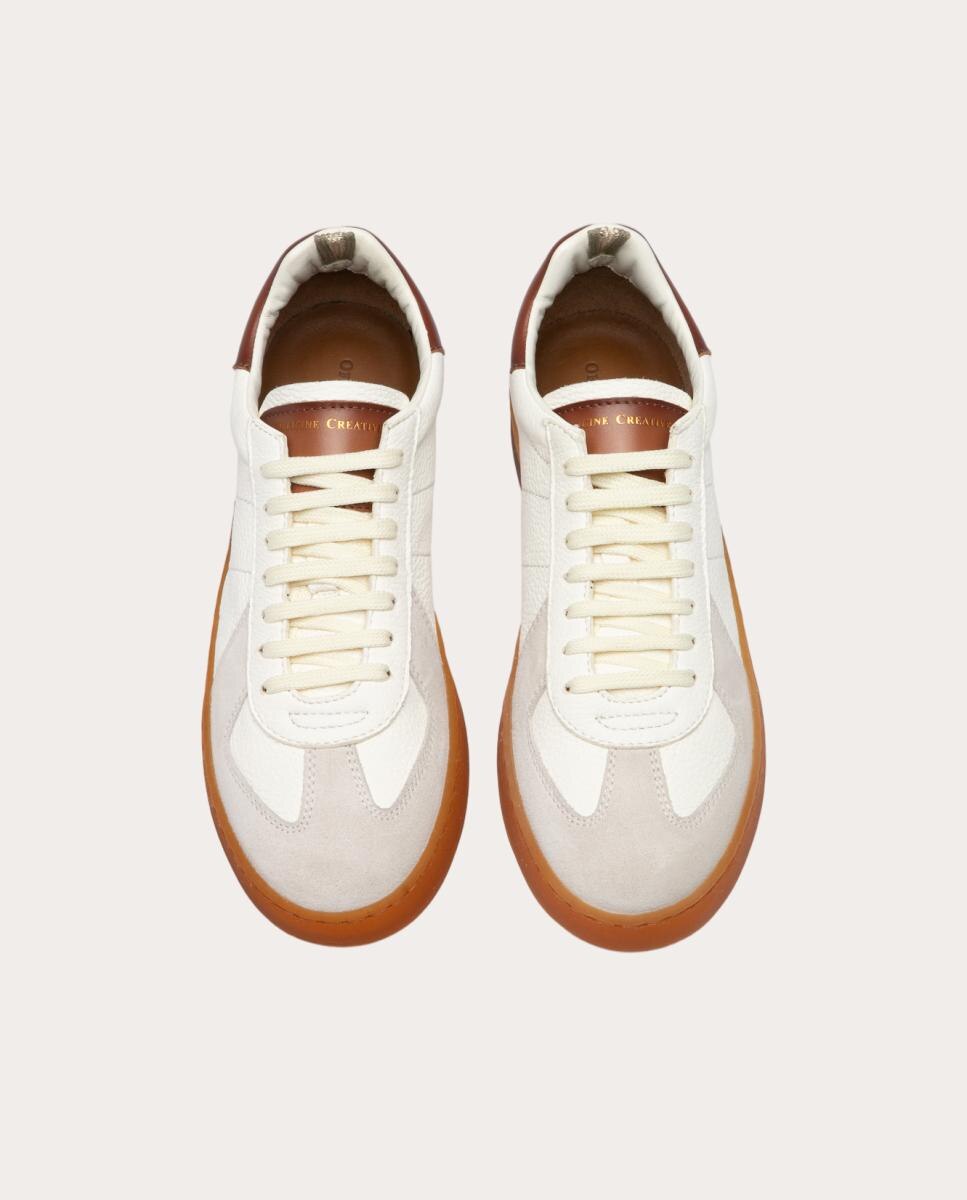 Imagen 3 de Zapatillas Militia de piel texturizada y ante - Blanco Blanco