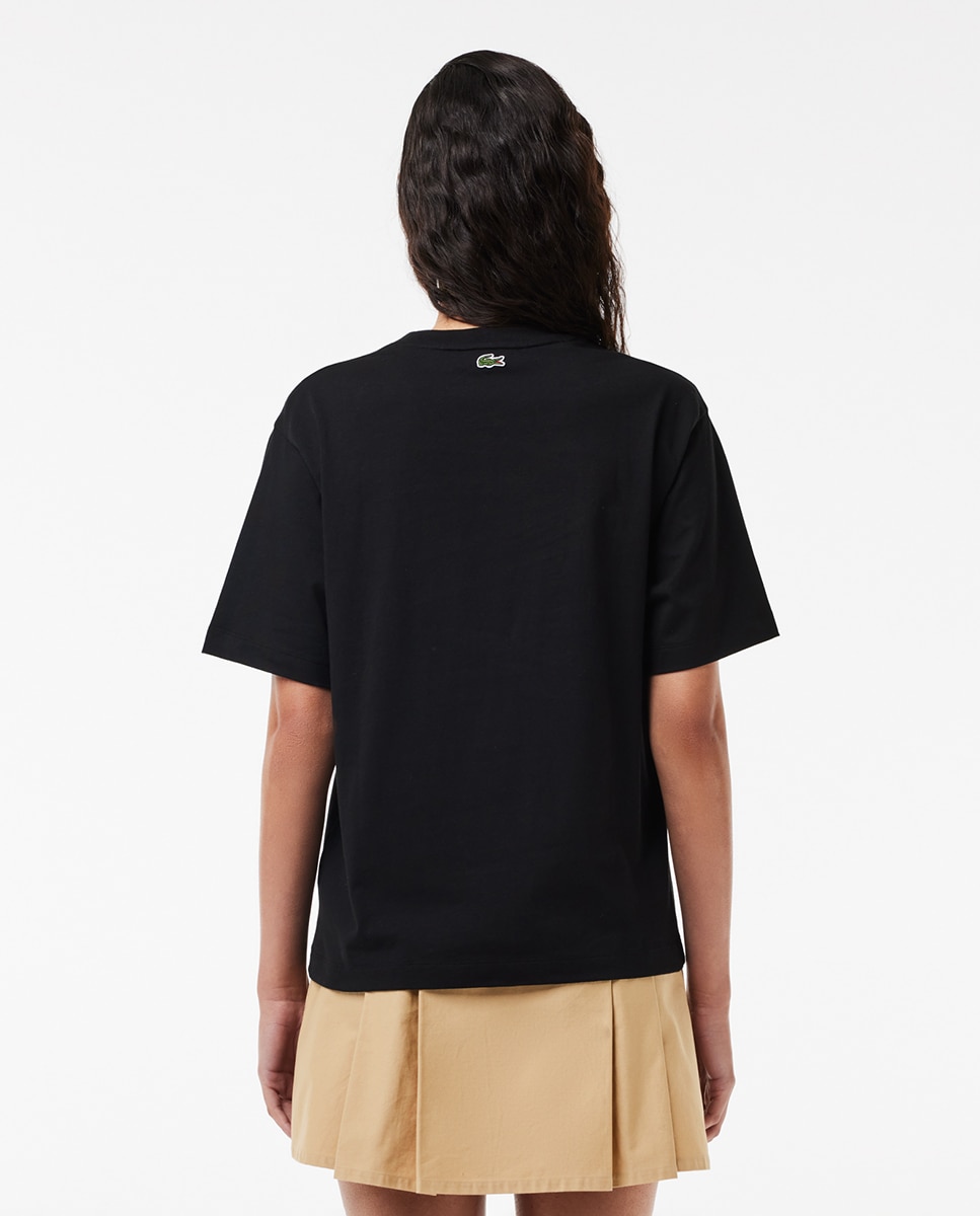 Camisola de Malha com Estampado e em Algodão Preto-2