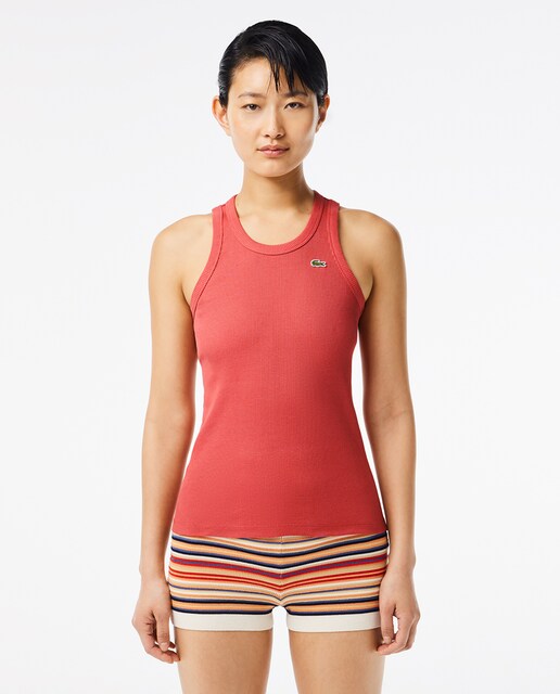 Camiseta de tirantes de mujer Lacoste slim fit en algodón ecológico