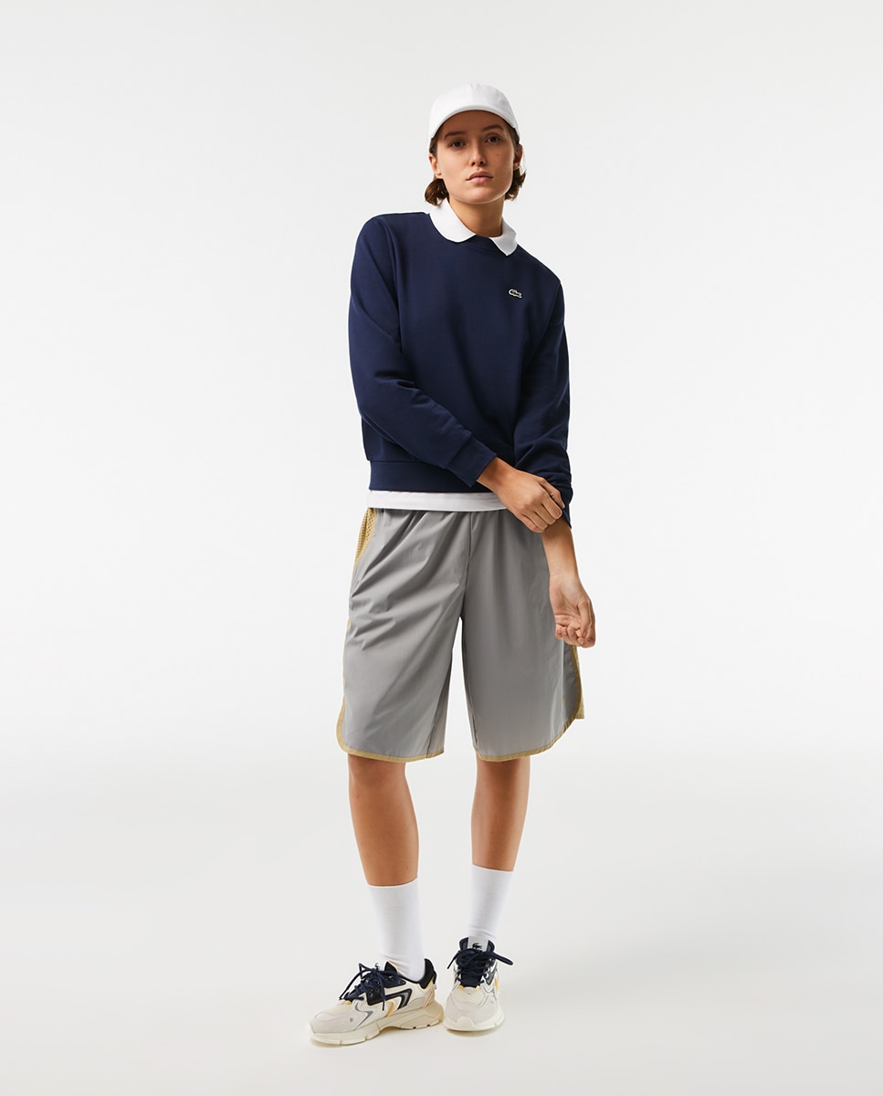 Sweatshirt Básica com Decote Redondo Azul-marinho-5