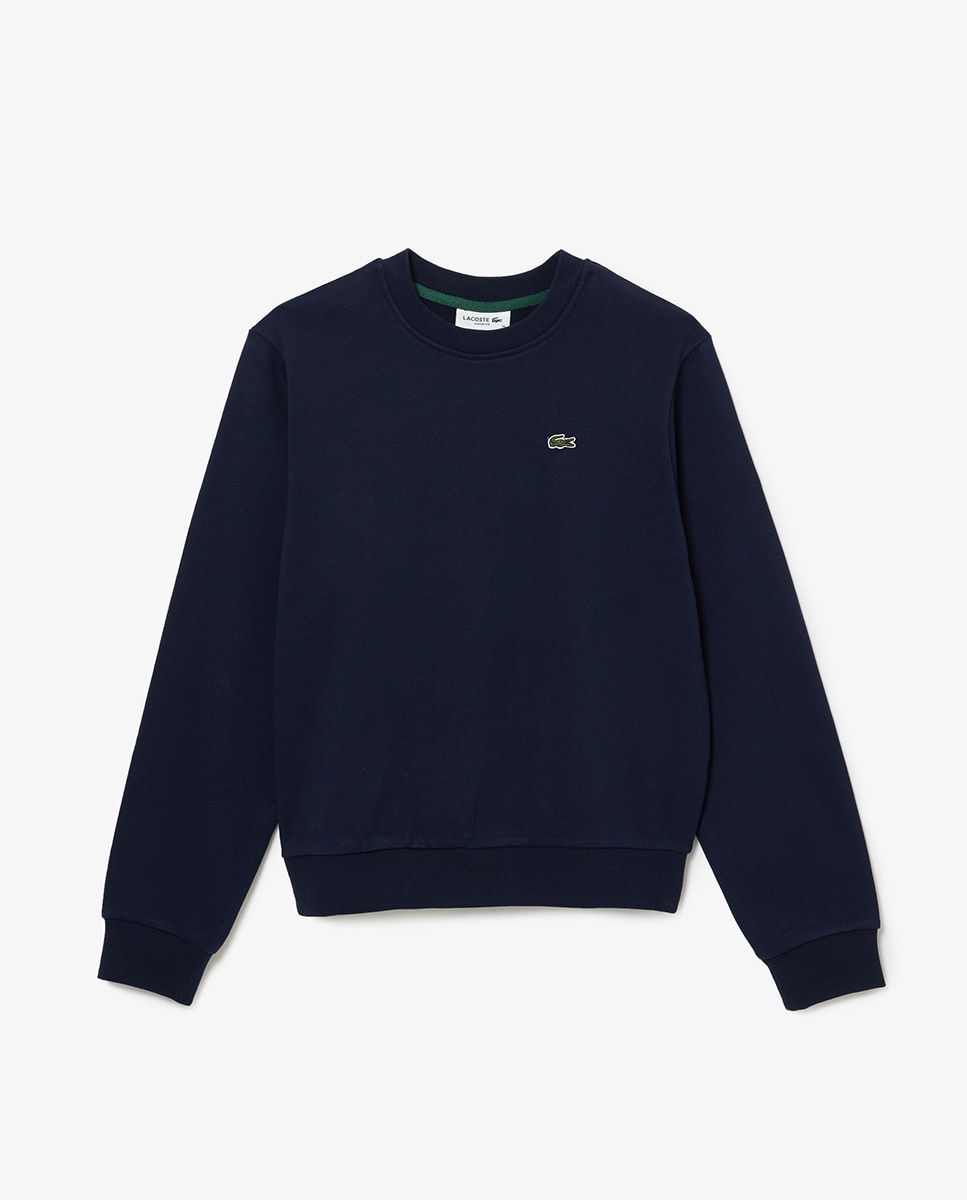 Sweatshirt Básica com Decote Redondo Azul-marinho-4