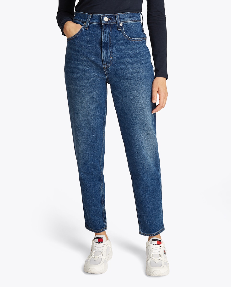 Jeans Mom Fit de Cintura Subida Azul-2