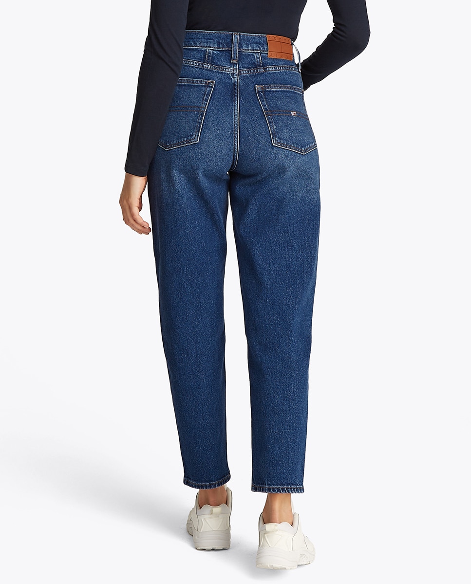 Jeans Mom Fit de Cintura Subida Azul-3