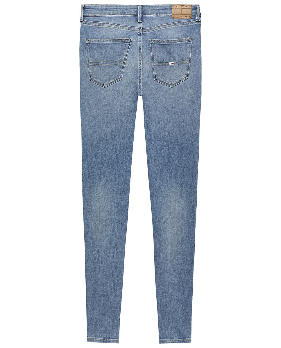 Jeans Skinny Fit de Cintura Média Azul-claro-6