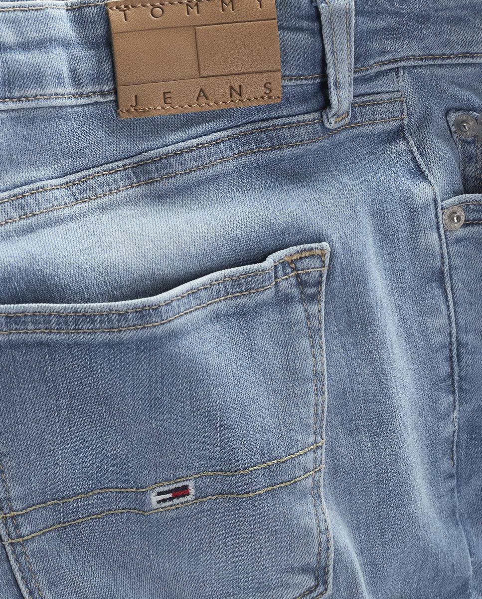 Jeans Skinny Fit de Cintura Média Azul-claro-7