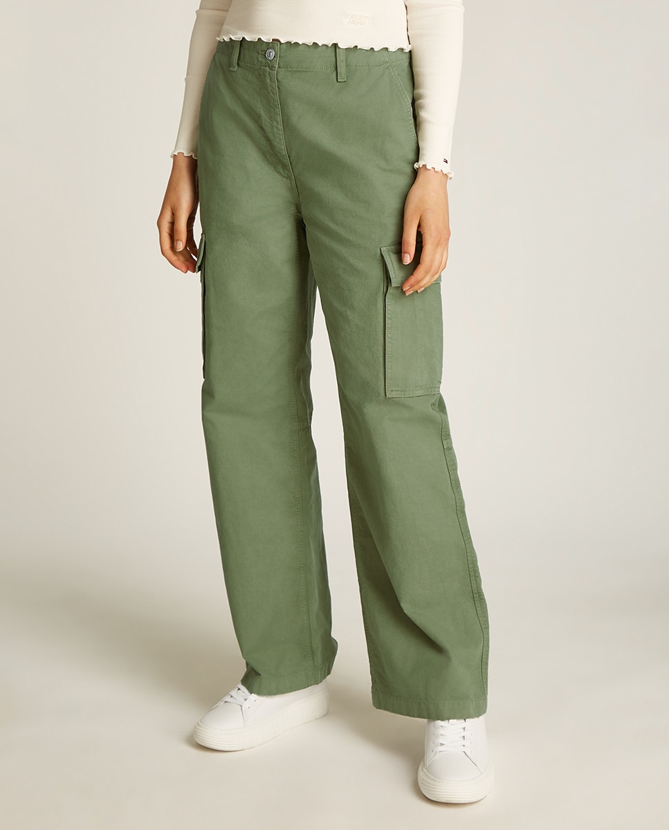 Calças Cargo Relaxed Fit Verde-militar-2