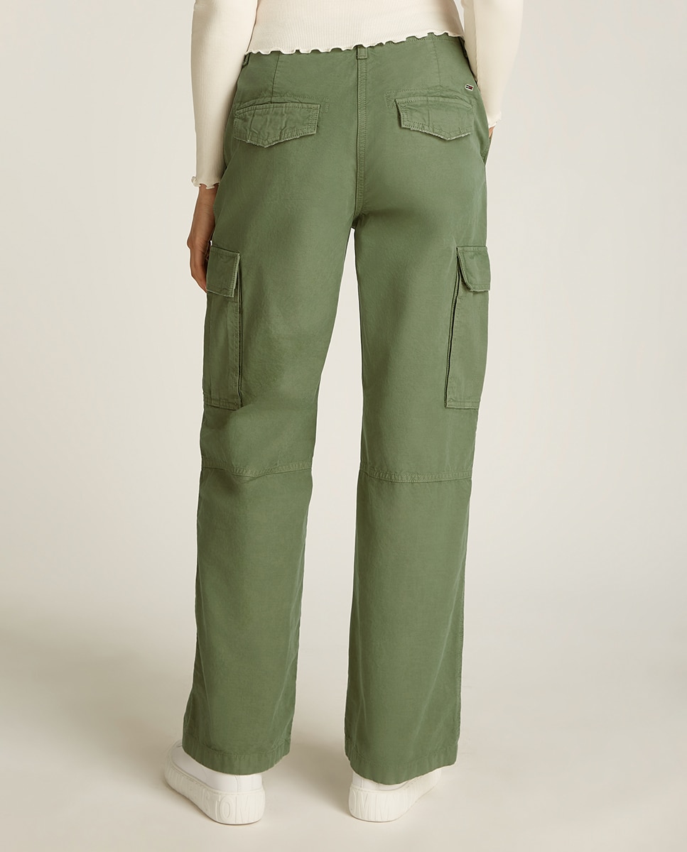 Calças Cargo Relaxed Fit Verde-militar-3