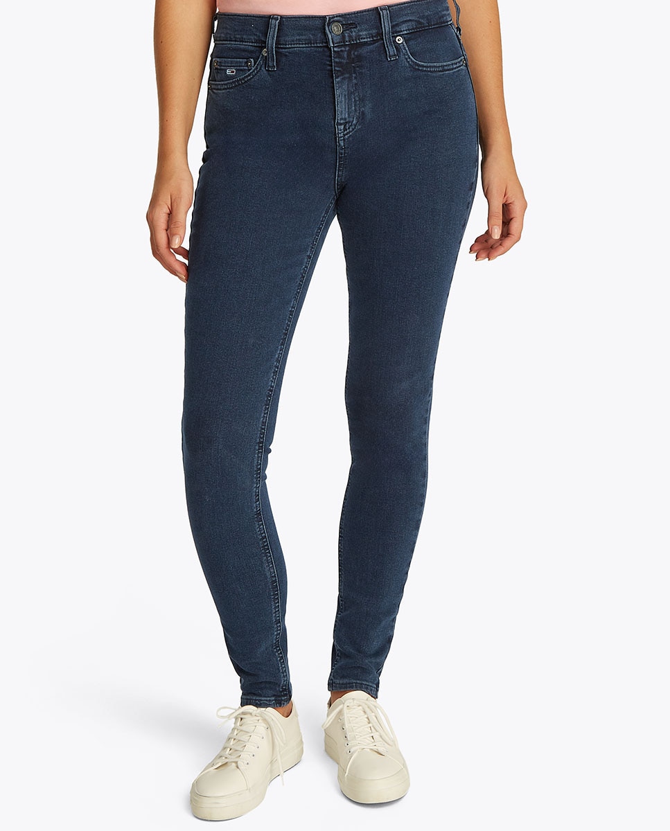 Jeans Skinny Fit de Cintura Média Azul-2