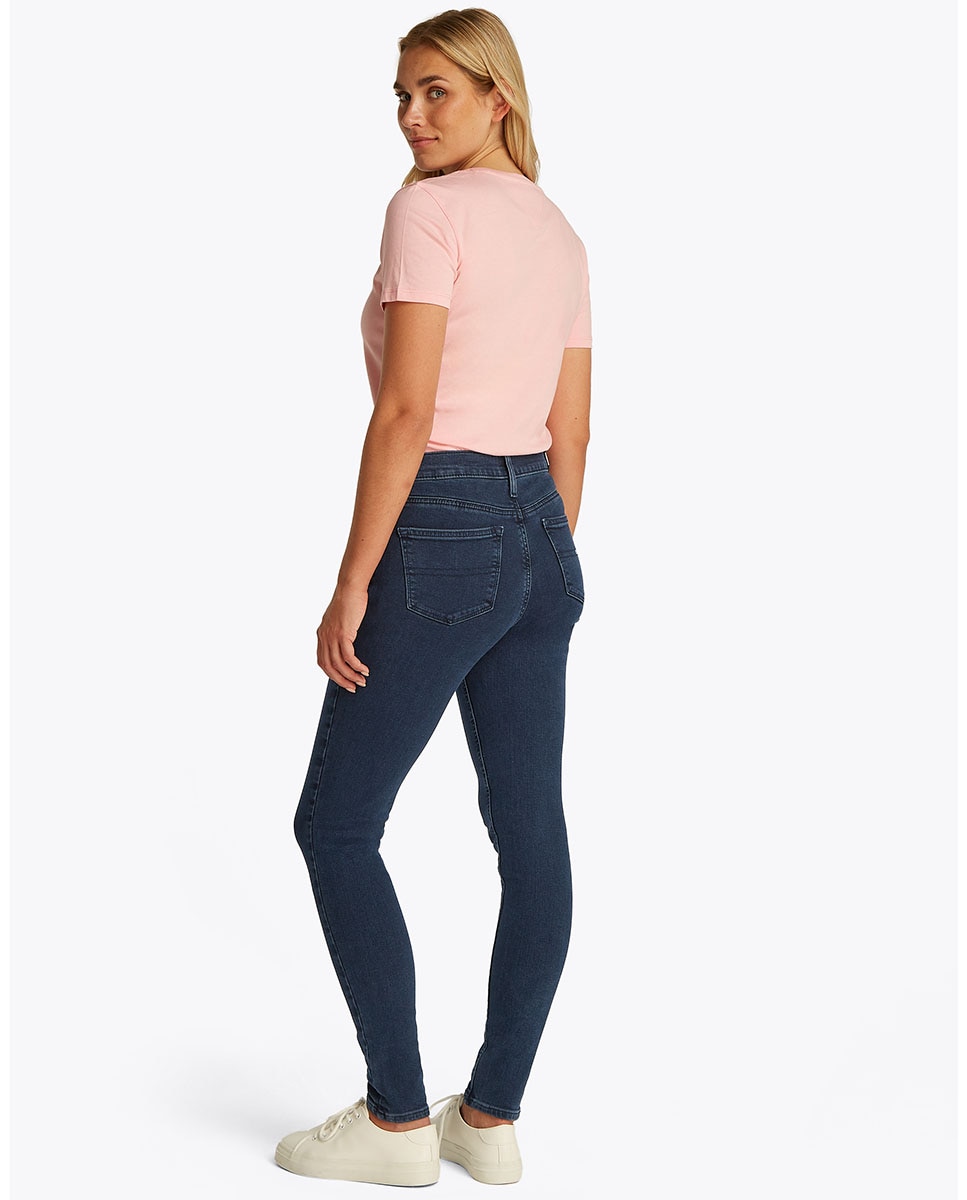 Jeans Skinny Fit de Cintura Média Azul-4