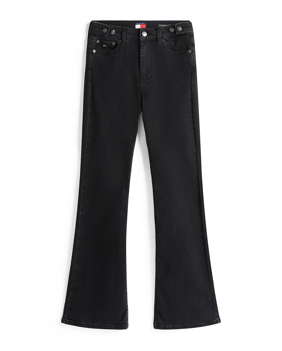 Jeans Sylvia Flare Fit com Cintura Subida Preto-4