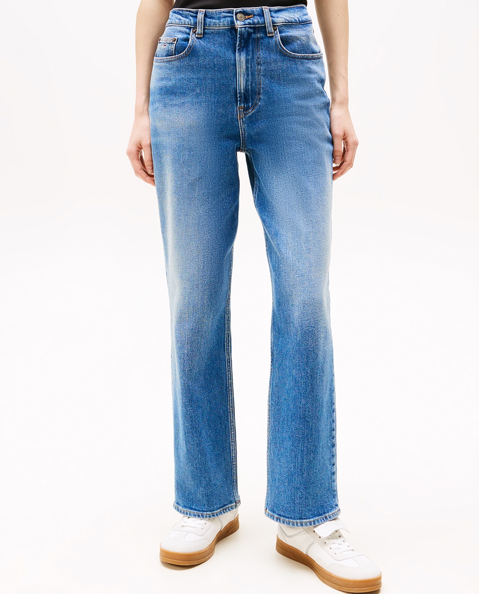 Jeans Layla Slim Straight Fit com Cintura Subida Azul-4