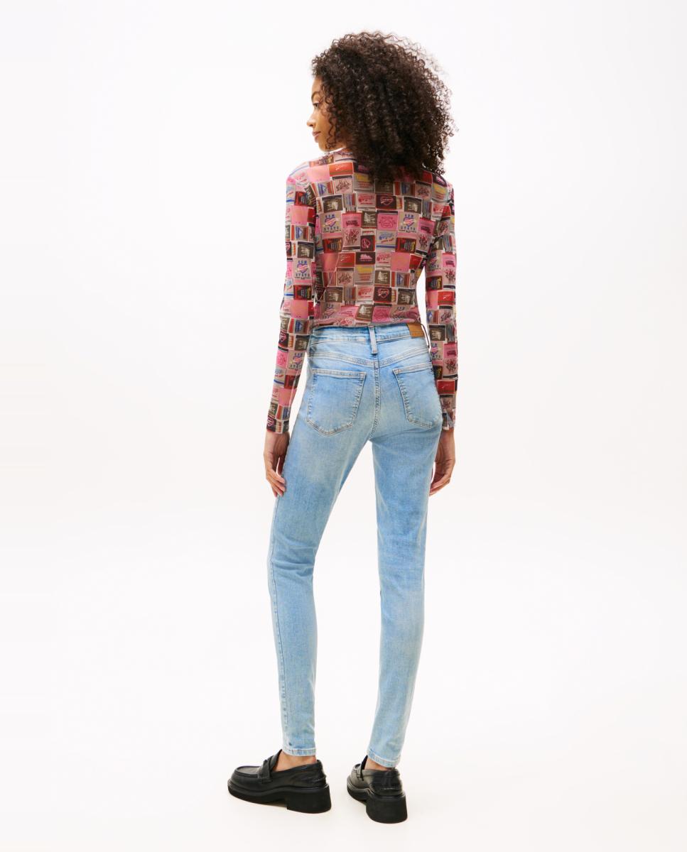 Jeans Nora Skinny Fit com Cintura Média Azul-claro-3
