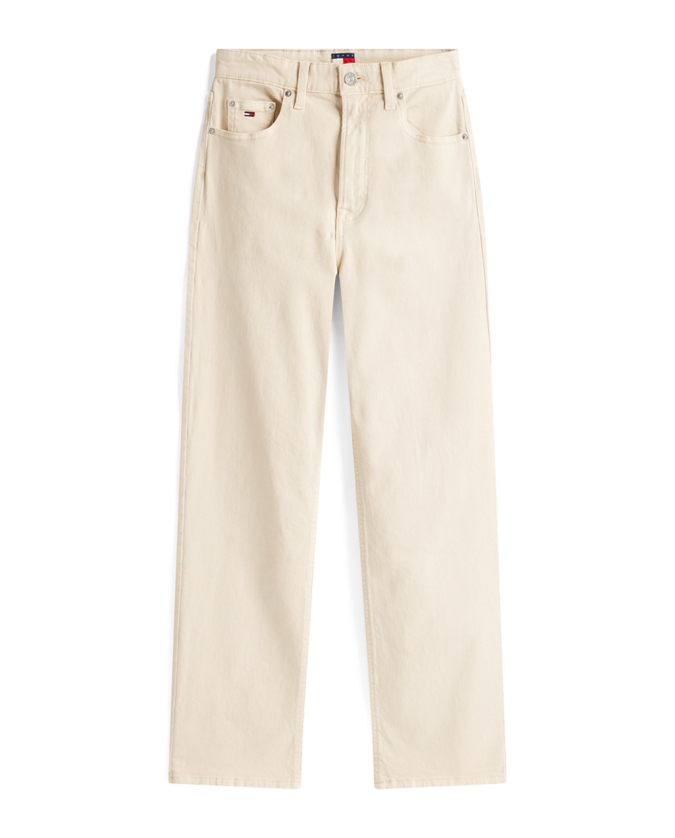 Calças Layla Slim Fit de Cintura Subida Castanho-4