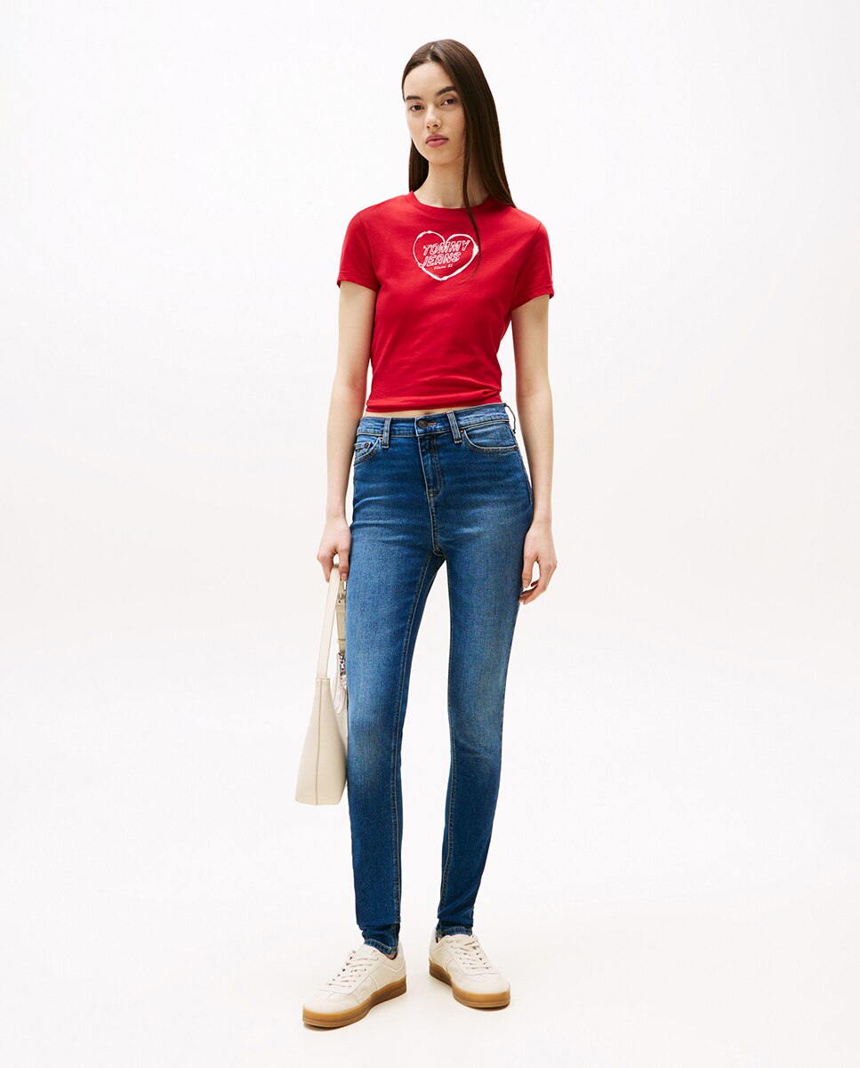 Jeans Nora Skinny Fit com Cintura Média Azul-1