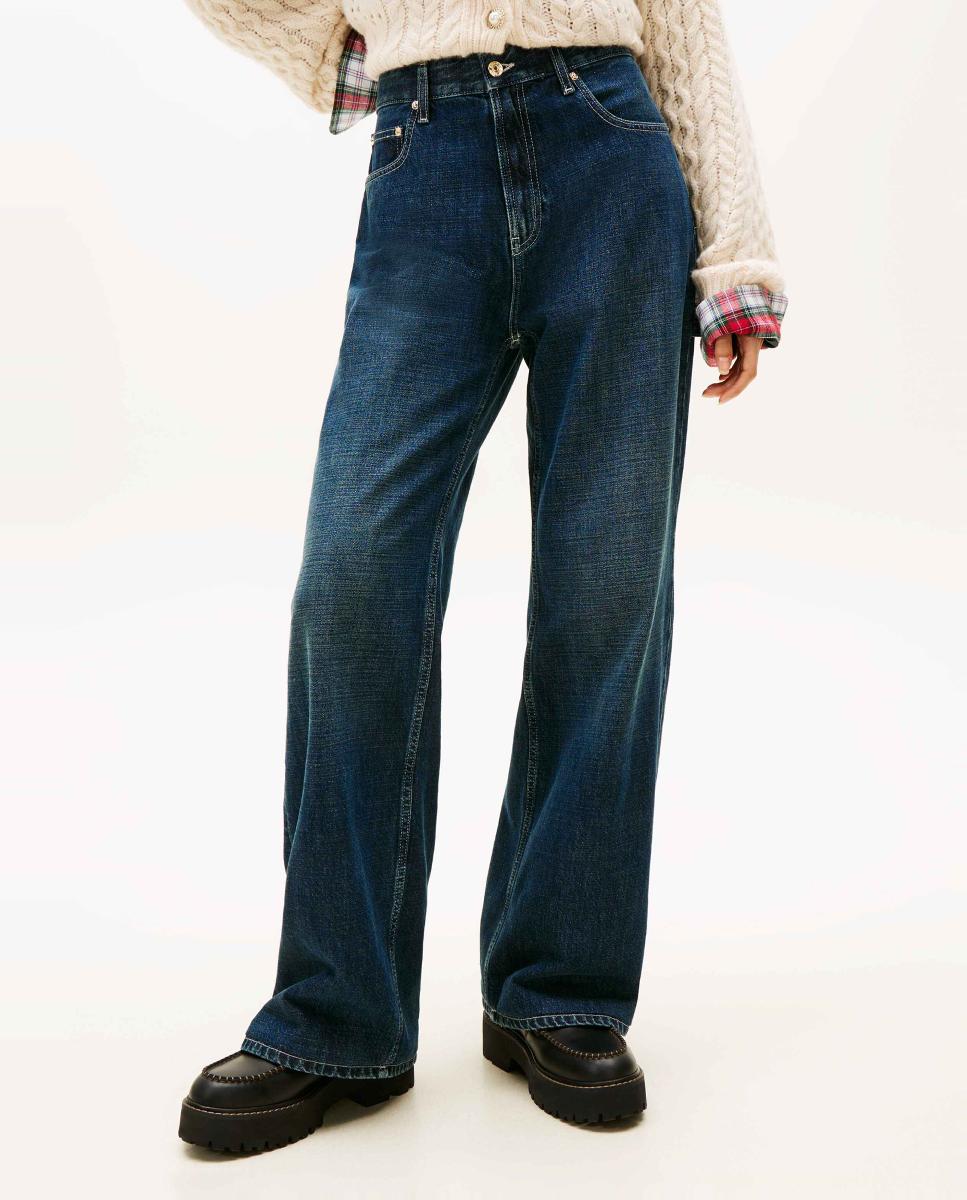 Jeans com Cintura Baixa Tommy Girl Azul-2