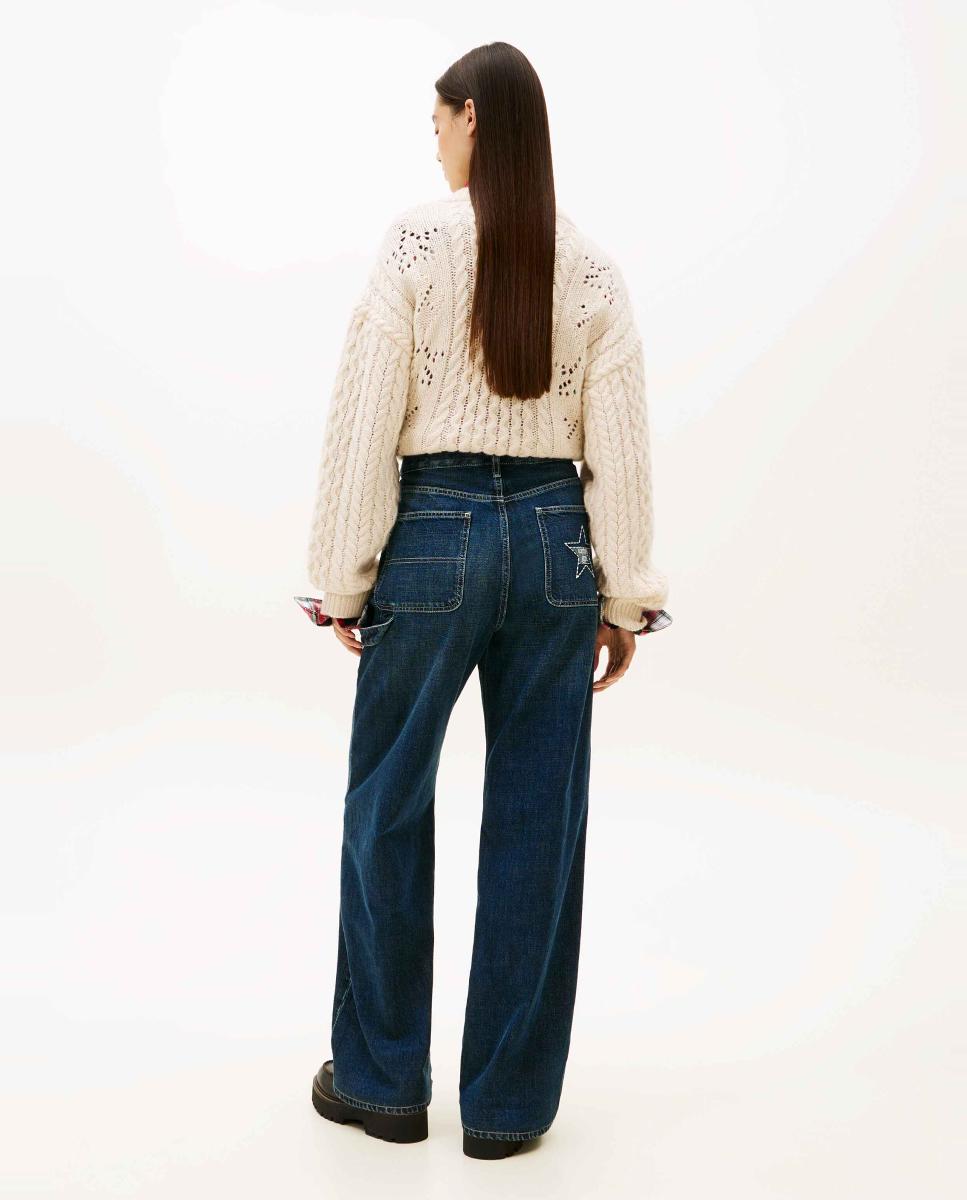 Jeans com Cintura Baixa Tommy Girl Azul-3