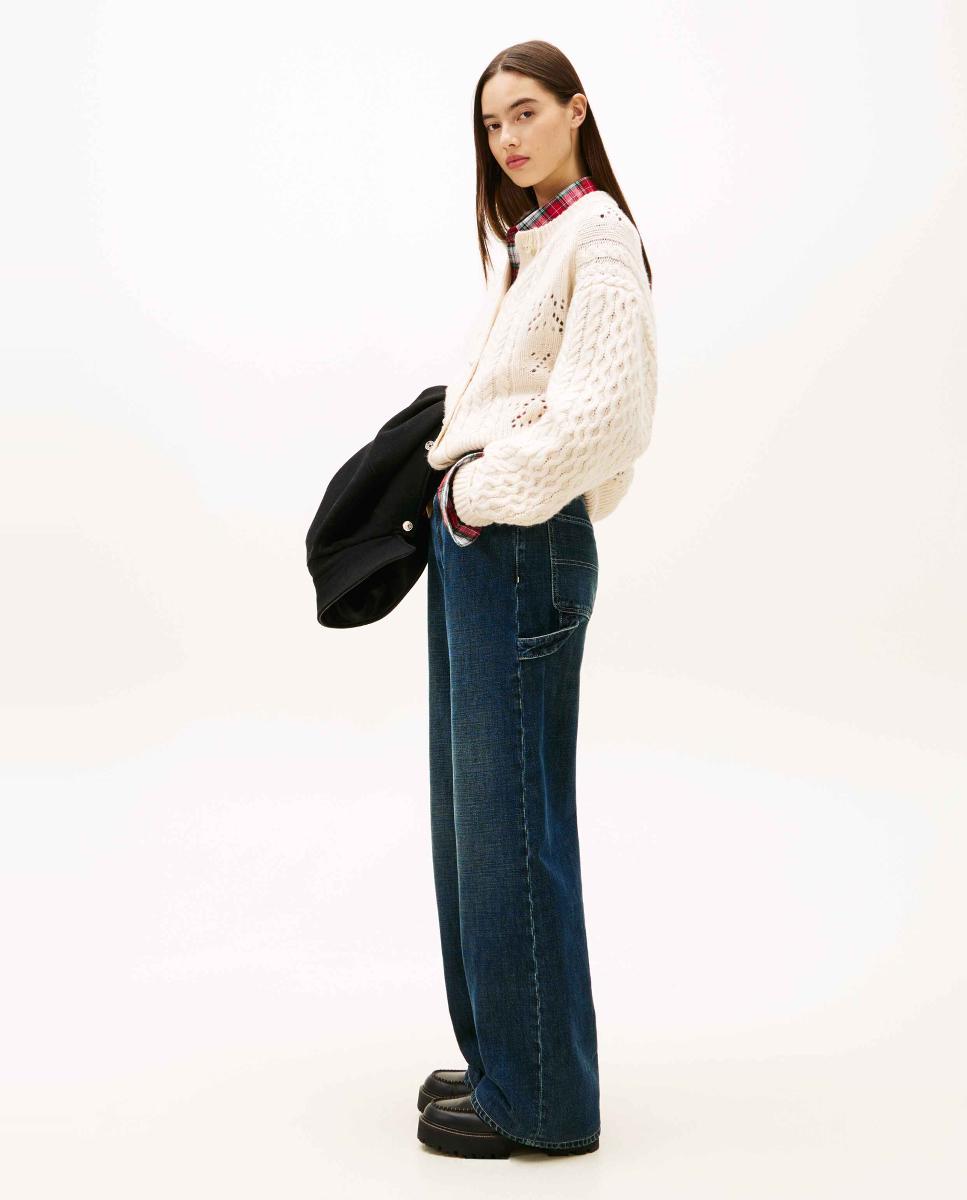 Jeans com Cintura Baixa Tommy Girl Azul-4