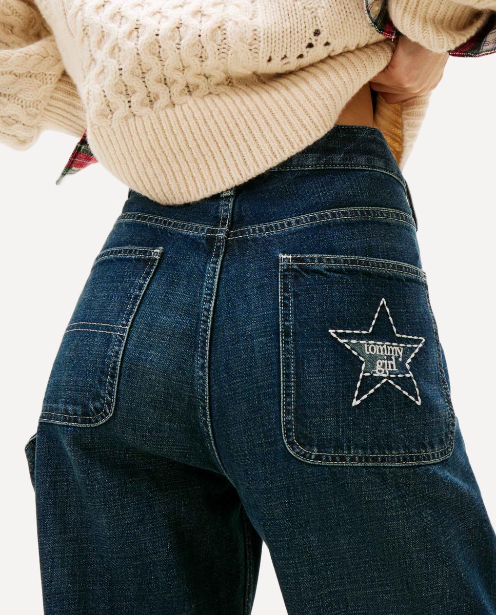 Jeans com Cintura Baixa Tommy Girl Azul-5