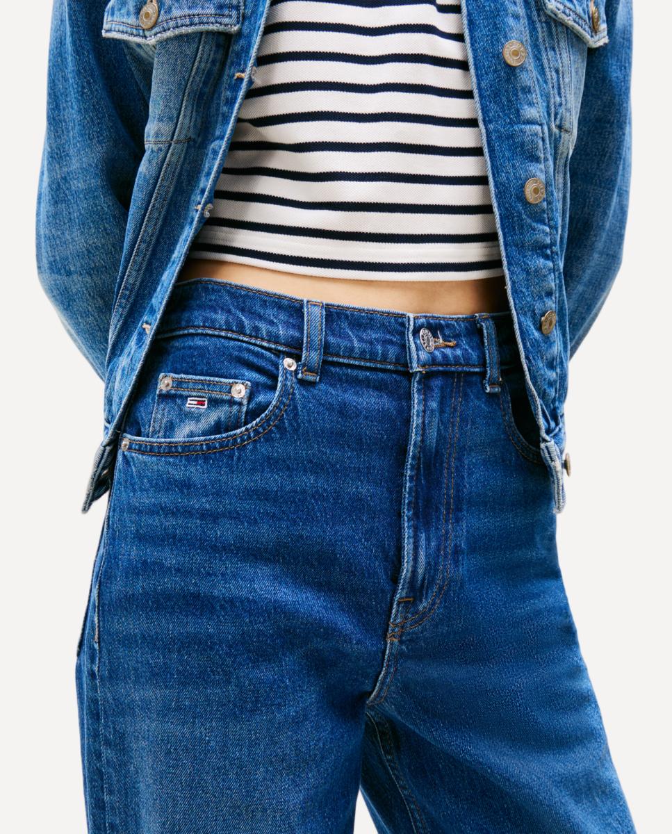 Jeans Layla Slim Straight Fit com Cintura Subida Azul-índigo-4