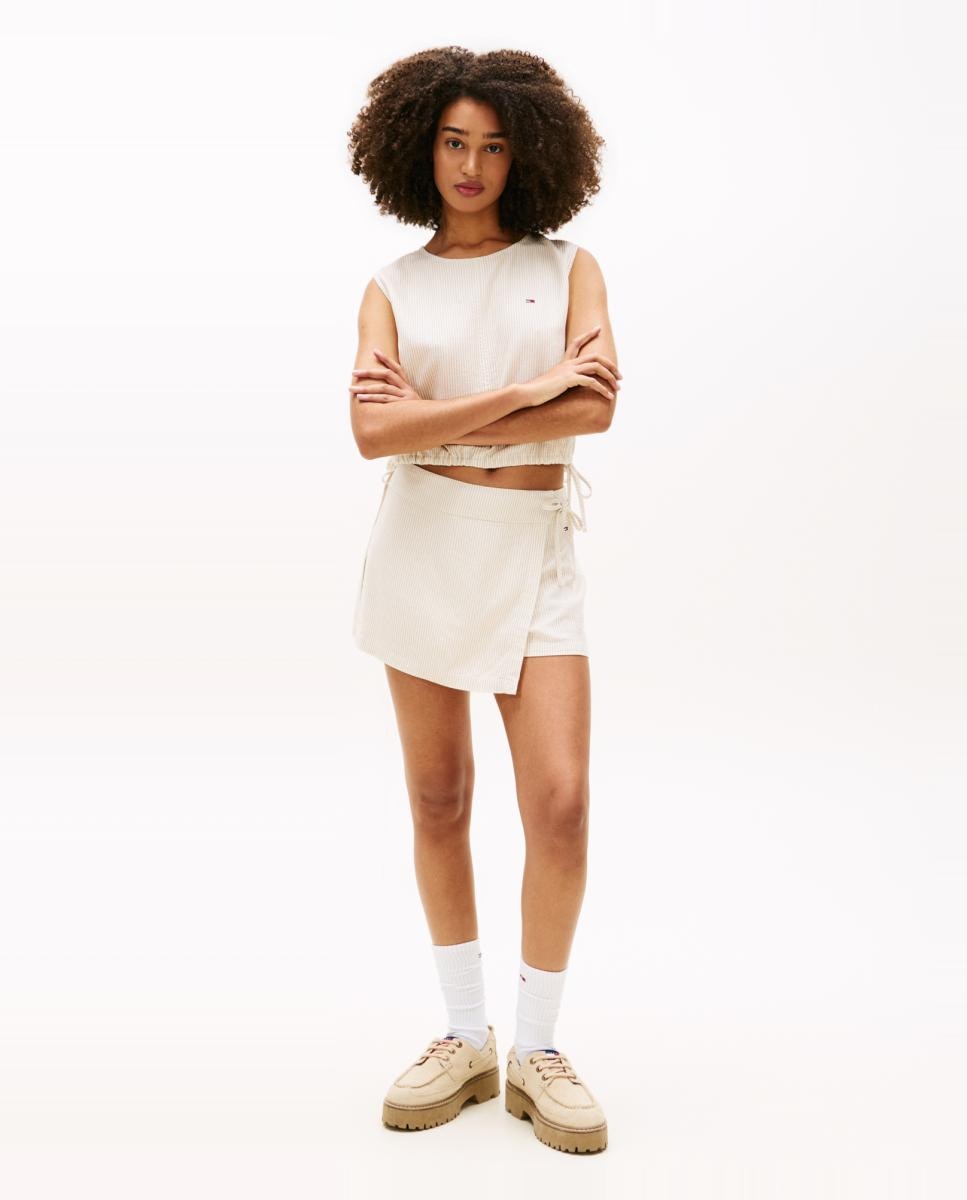 Imagem 0 de Saia-Calça de Linho às Riscas