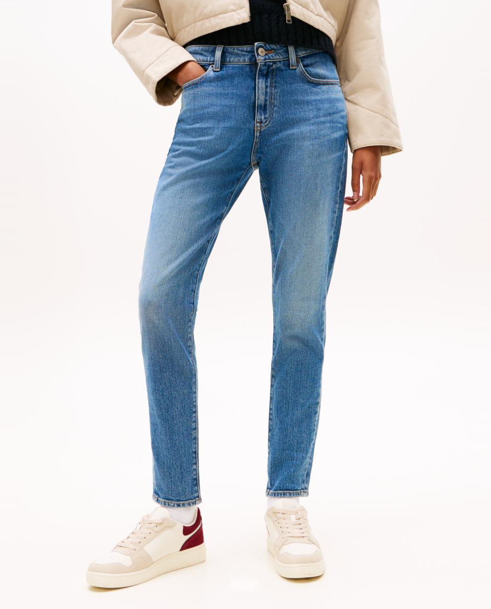 Jeans Lucy Slim Fit de Cintura Média Azul-2