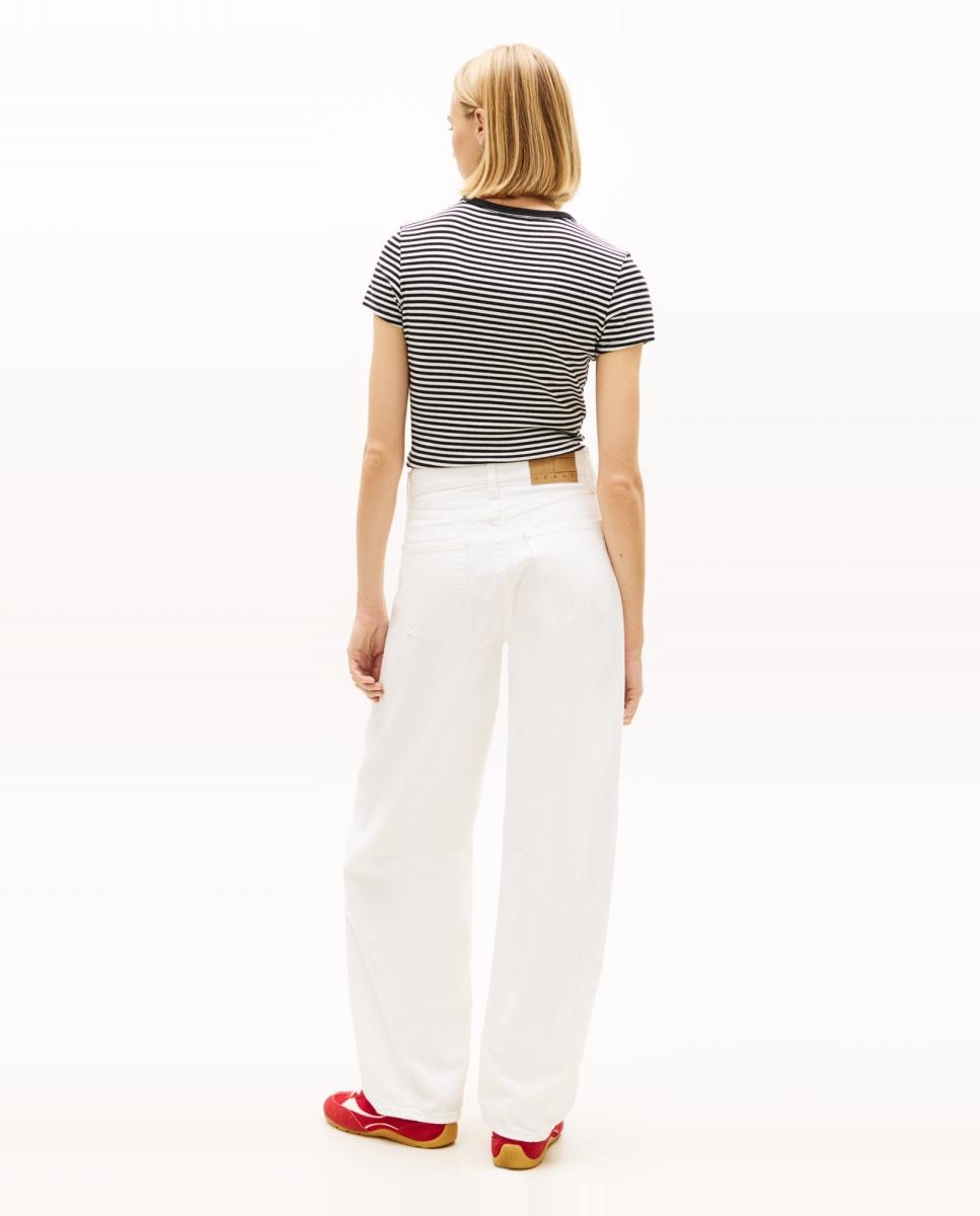 Jeans Ella de Cintura Média Barrel Fit Branco-3
