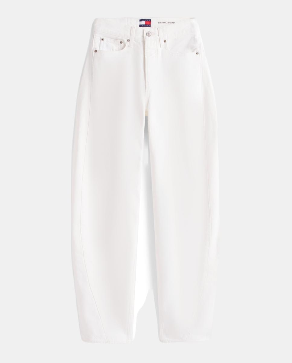 Jeans Ella de Cintura Média Barrel Fit Branco-6