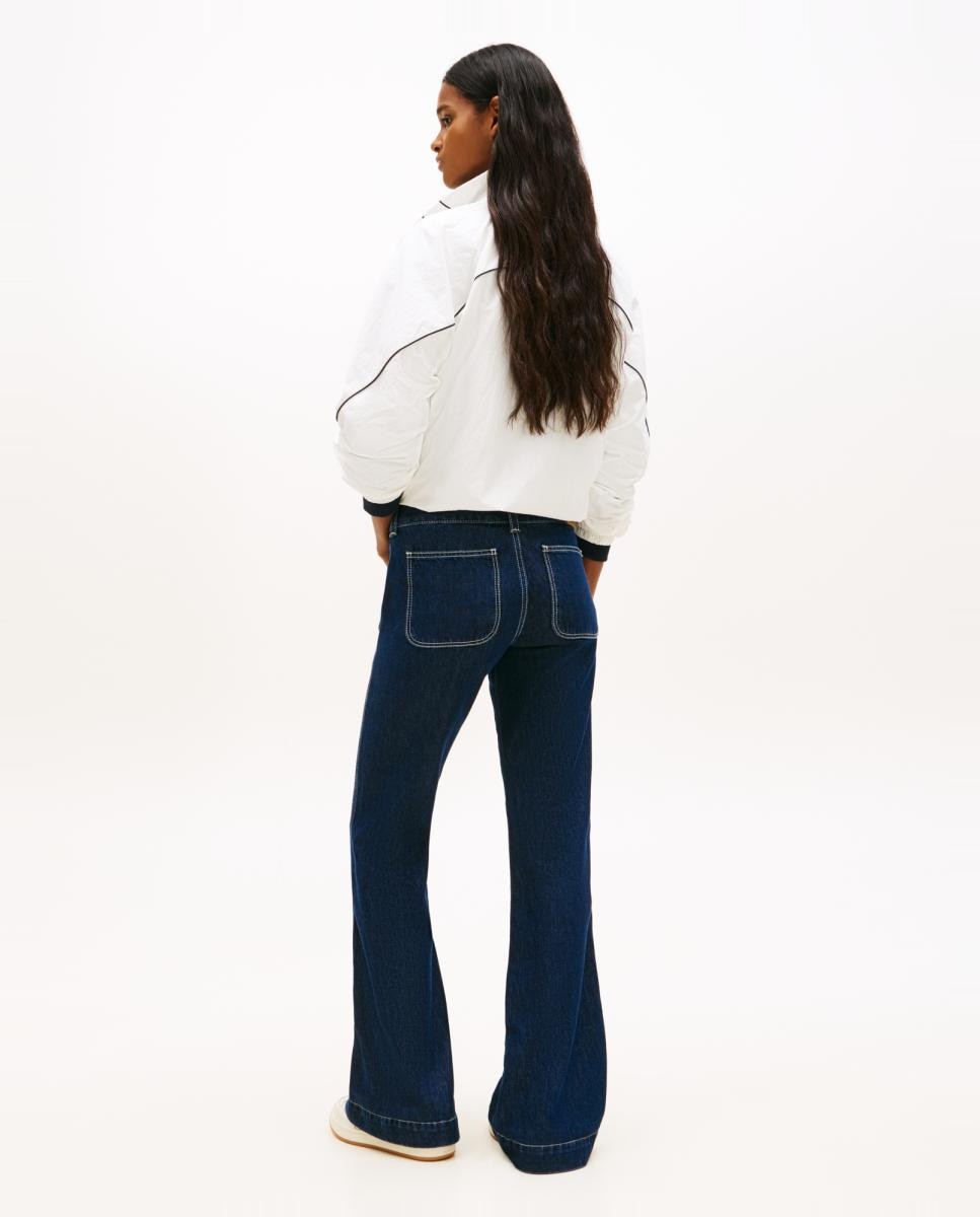 Jeans Sia de Cintura Baixa Bootcut Fit Azul-3