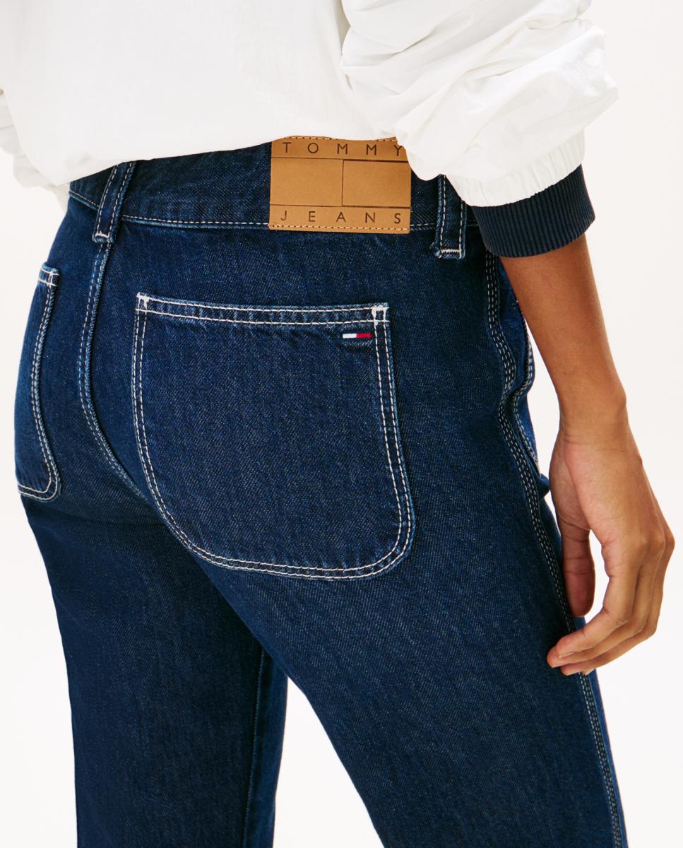 Jeans Sia de Cintura Baixa Bootcut Fit Azul-4