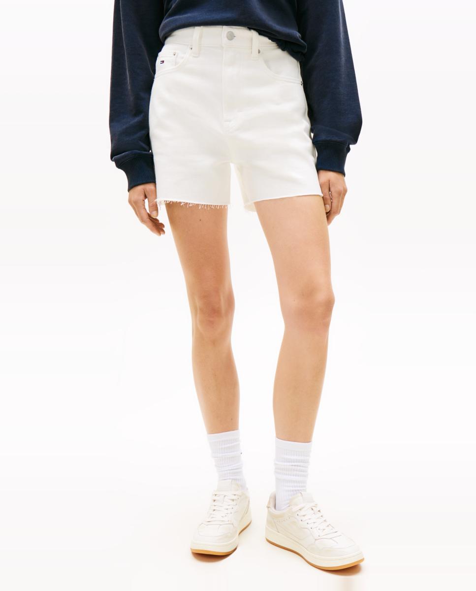 Calções de Ganga Mom Fit Branco-2