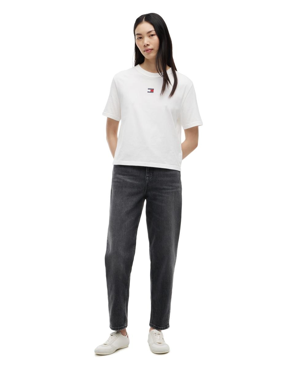 Jeans Mom Fit com Cintura Subida Preto-2
