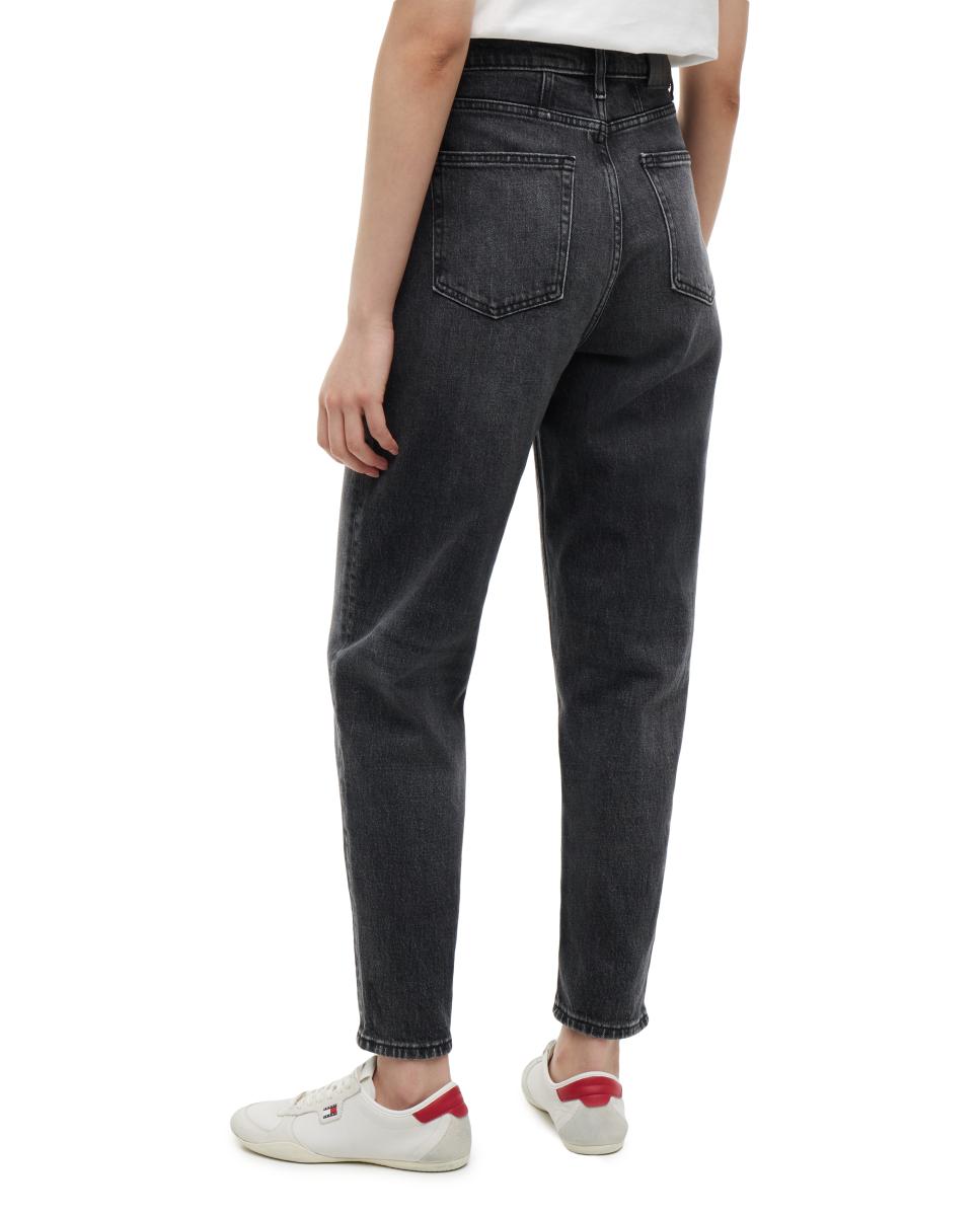 Jeans Mom Fit com Cintura Subida Preto-3