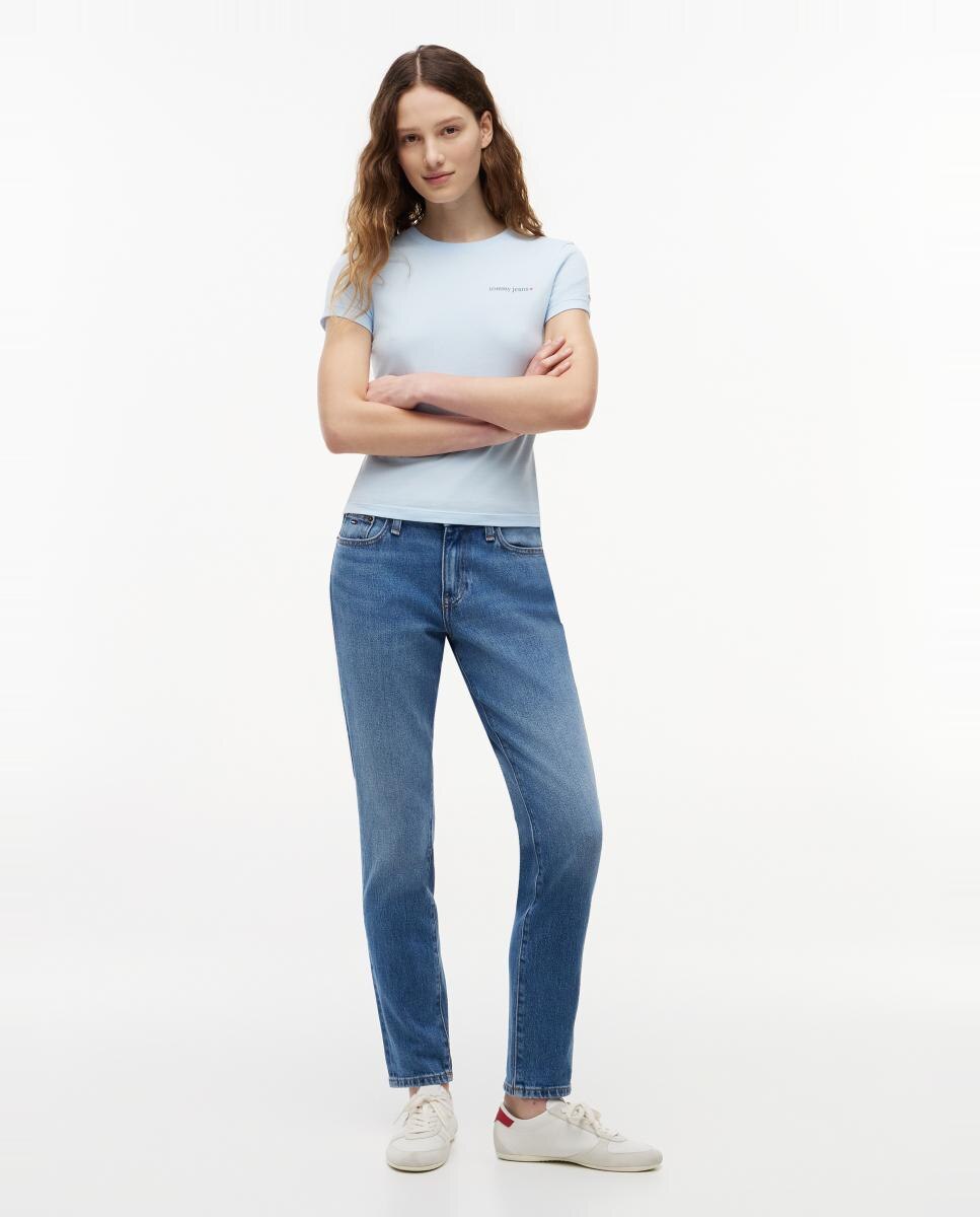Jeans Lucy de Cintura Média e Slim Fit Azul-2