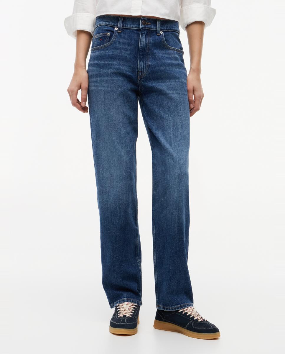 Jeans Lucy de Cintura Média e Slim Fit Azul-índigo-2