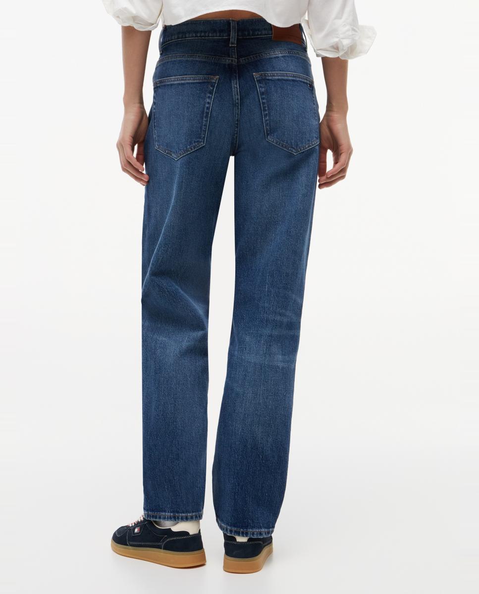 Jeans Lucy de Cintura Média e Slim Fit Azul-índigo-3