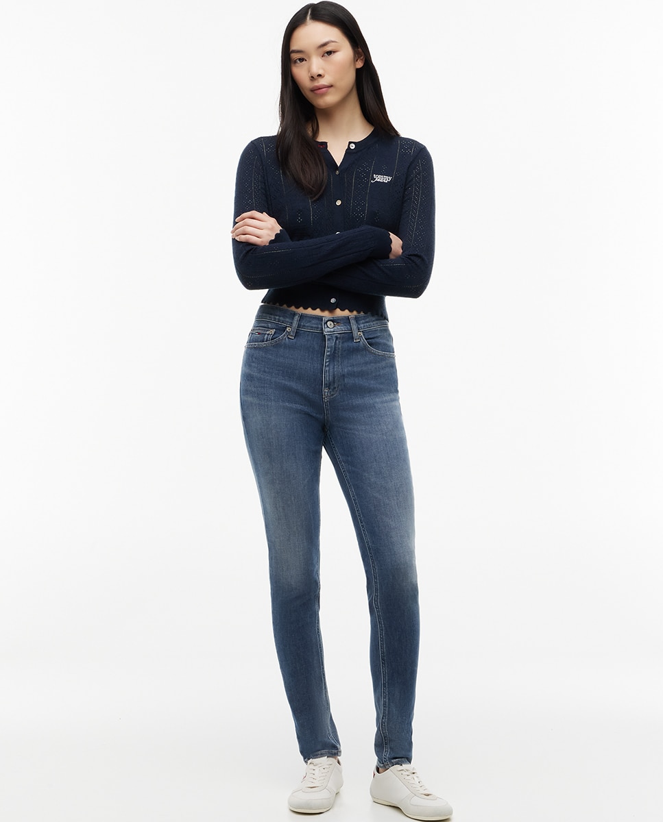 Imagem 0 de Jeans Nora de Corte Cintado com Cintura Média