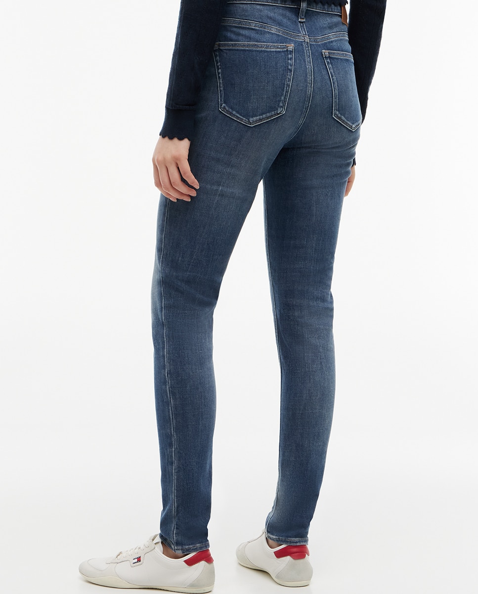 Jeans Nora de Corte Cintado com Cintura Média Cinzento-4