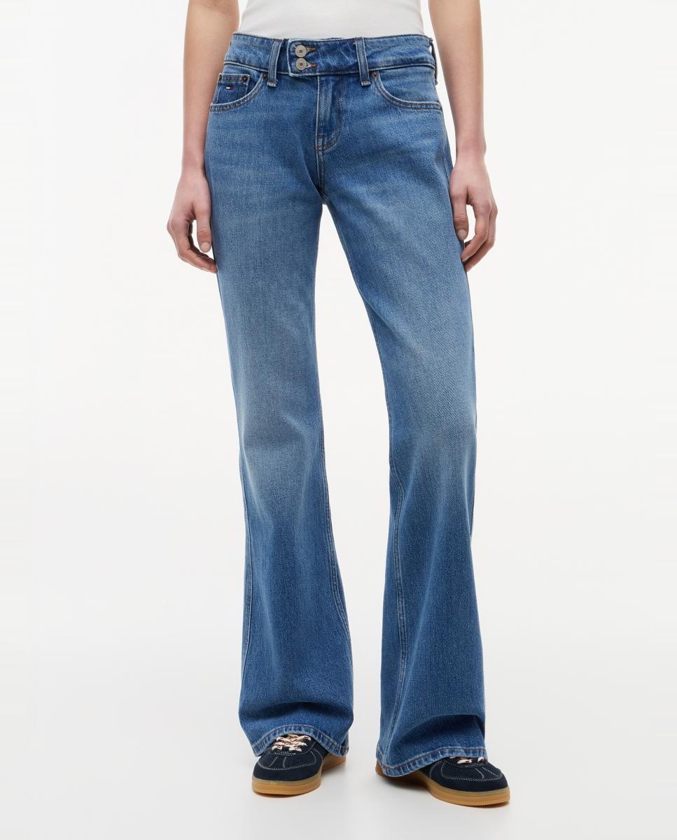 Jeans Sia de Corte Bootcut e Cintura Baixa Azul-2