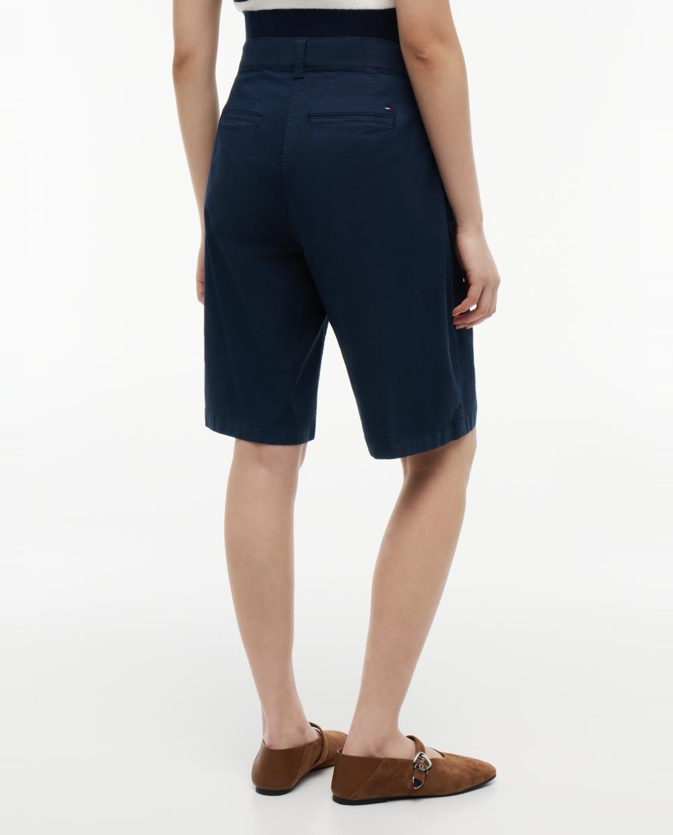 Bermudas Chino com Cintura Subida Azul-marinho-4