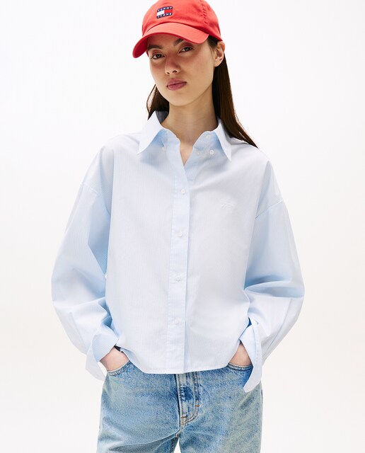 Imagen 0 de Camisa de mujer de rayas cropped