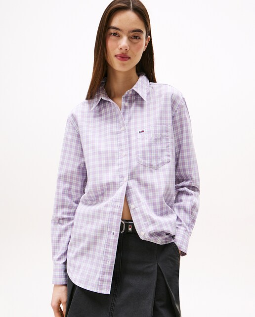 Imagen 0 de Camisa de mujer de cuadros relaxed fit