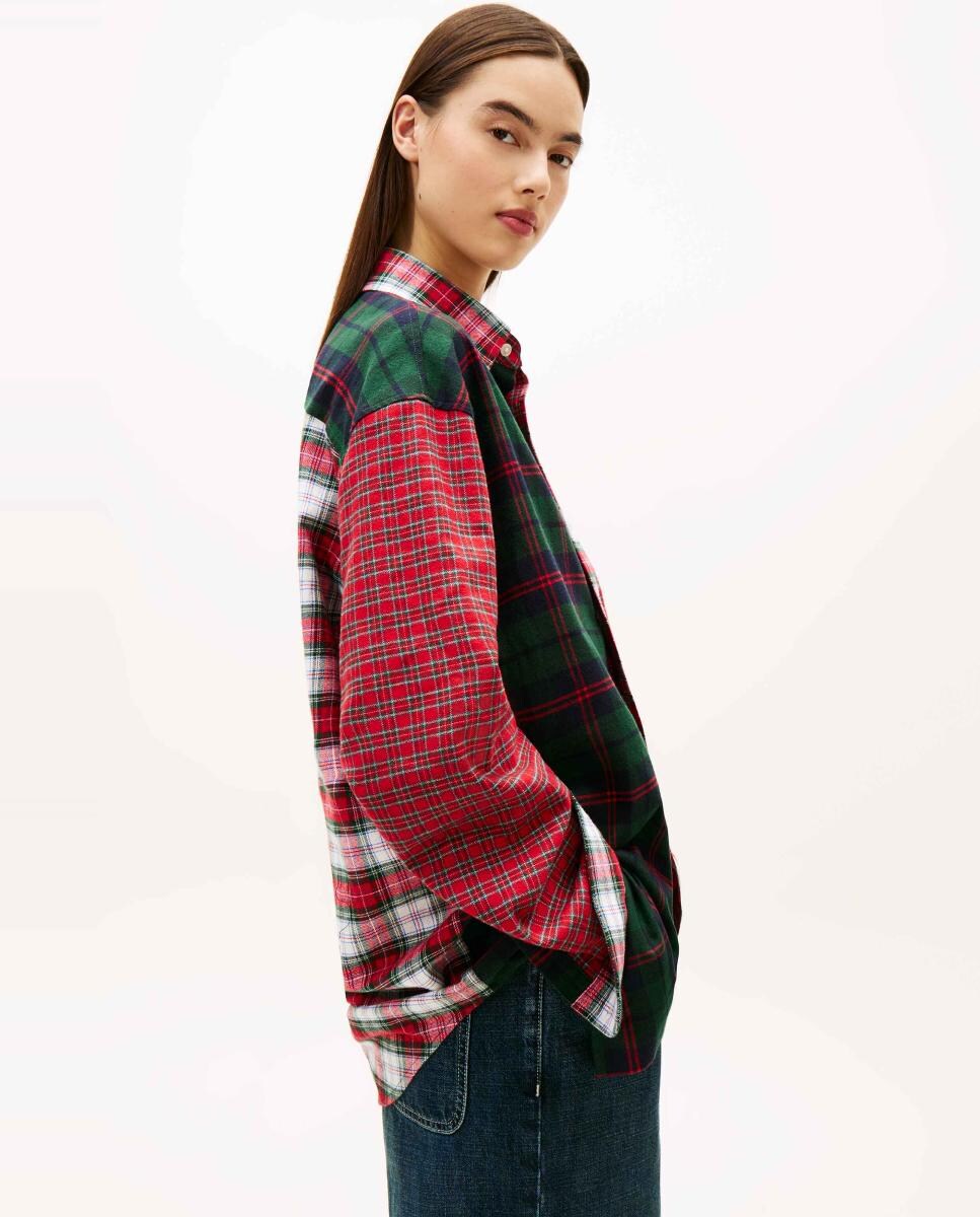 Camisa aos Quadrados Mistos Multicolor-3