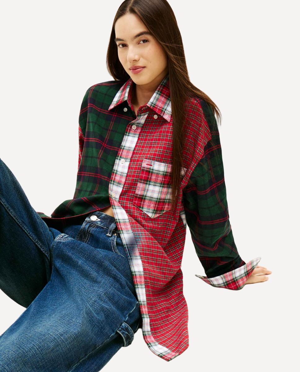 Camisa aos Quadrados Mistos Multicolor-5