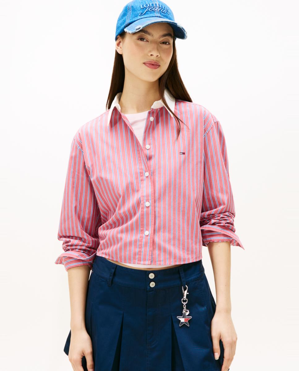Imagem 0 de Camisa Cropped às Riscas